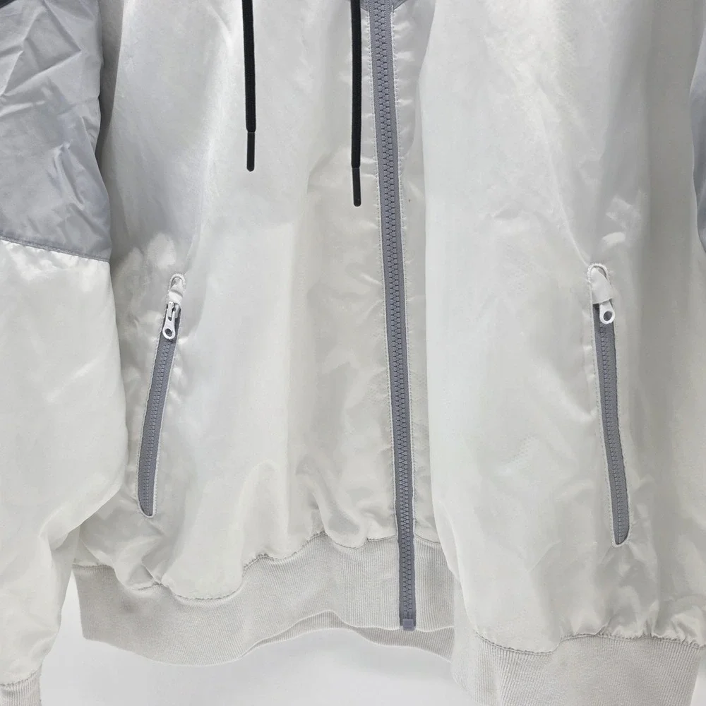 Vintage Nike Men's XL Sportswear Windrunner Hooded Jacket‎ White Colorway Track